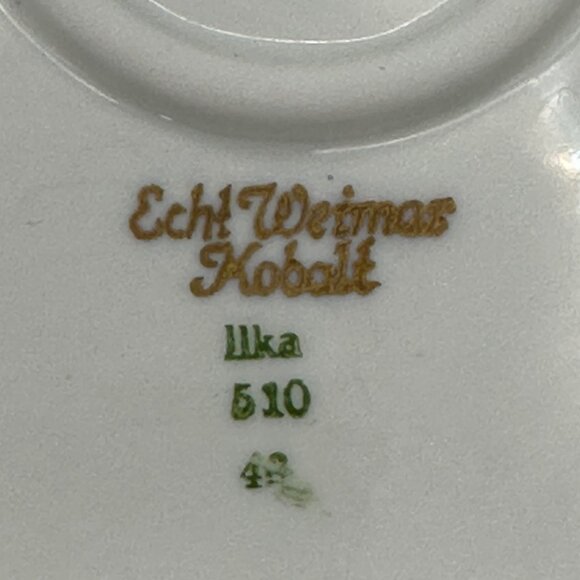 Echt Weimar Kobalt Germany porcelain blue 9 inch gold embellished serving dish - Picture 7 of 11